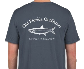 OFO Short Sleeve Logo T-Shirt in Denim/White - Old Florida Outfitters